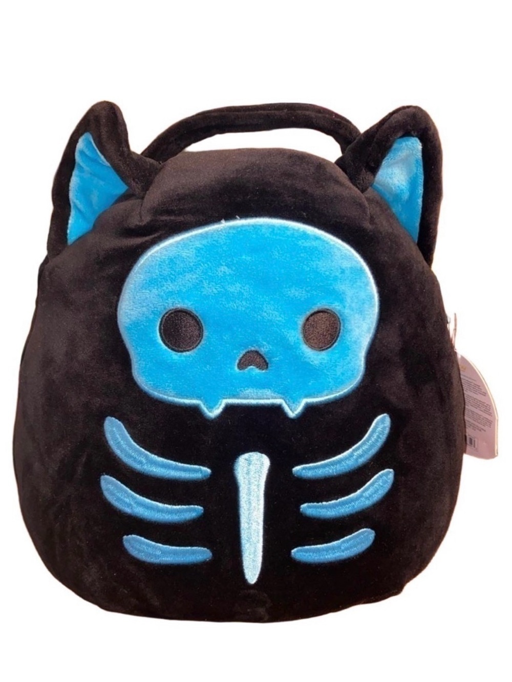 Squishmallows Stump Skeleton Cat Halloween Treat Pail Bucket 12" Blue NWT